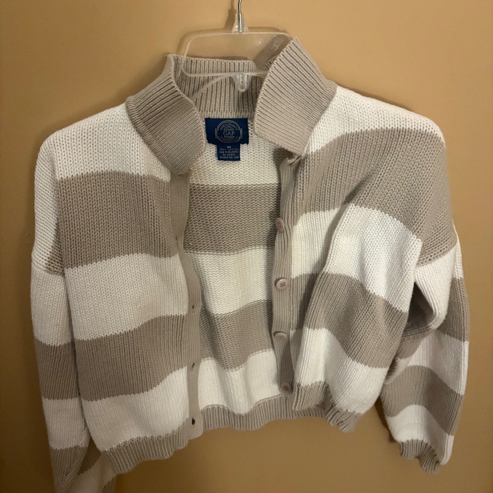 LAST CALL Striped button up sweater Gap brand